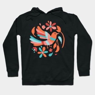 FLORAL BIRD colorful abstract Hoodie